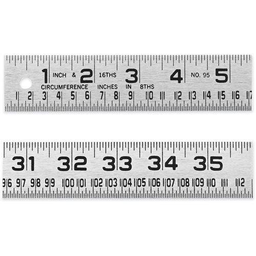 Tinner's Circumference Rule, 4' L, Steel, 1/16" Graduations M & M Nord Ouest Inc