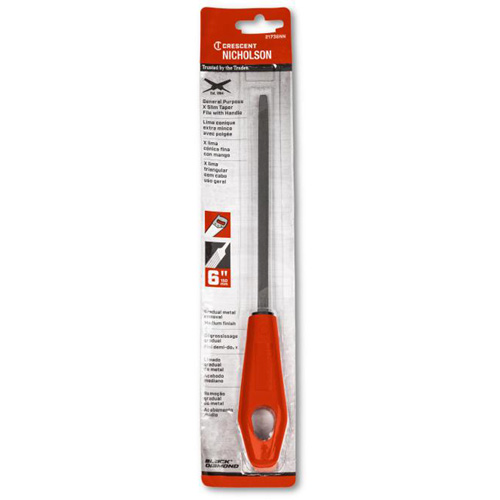 Lime pointue tr&egrave;s mince avec poign&eacute;e rouge, Triangle, 6", Simple M & M Nord Ouest Inc