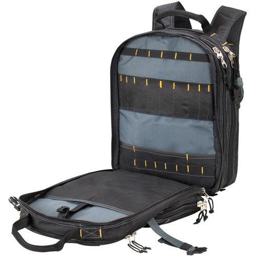 75-Pocket Tool Backpacks, 13" L x 17-1/2" W, Black, Nylon M & M Nord Ouest Inc
