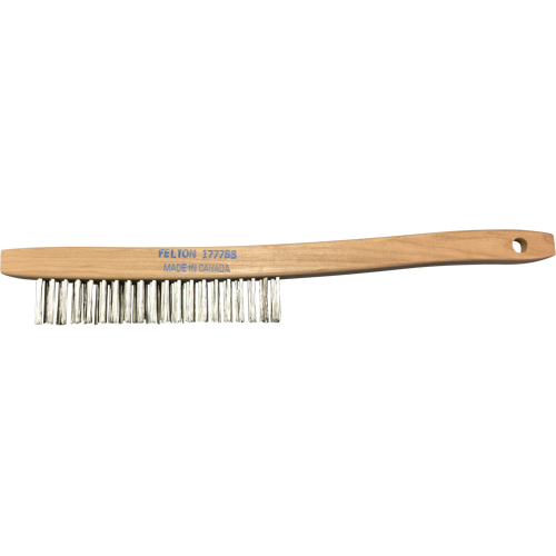 Brosses de nettoyage &agrave; manche recourb&eacute;, Acier inoxydable, 3 x 19 rangs de fils, Longueur 14" M & M Nord Ouest Inc