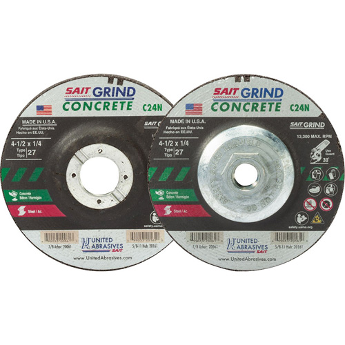Meule &agrave; b&eacute;ton C24N, 4-1/2" x 1/4", Arbre 7/8", Type 27 M & M Nord Ouest Inc