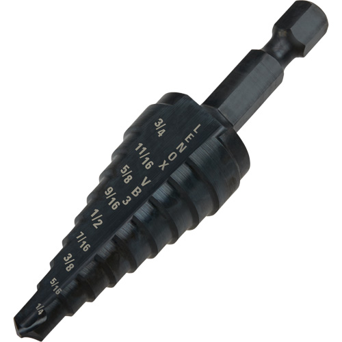 #3 Step Drill Bit, 1/4" - 3/4" , 1/16" Increments, High Speed Steel M & M Nord Ouest Inc