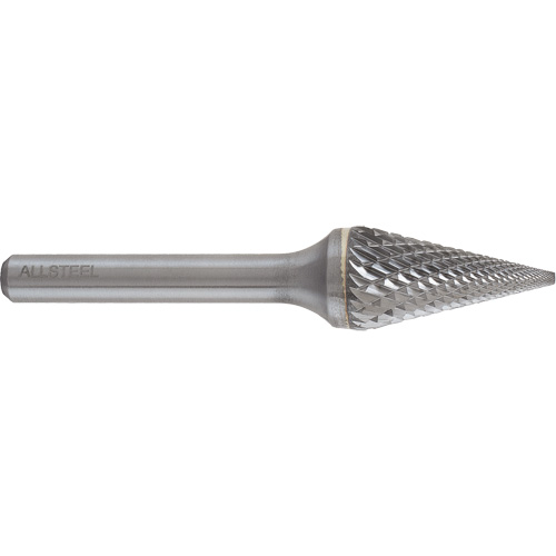 AllSteel Conical Shape Carbide Burr, SM-5, 1/2" Dia., 1/4" Shank, 7/8" Depth of Cut M & M Nord Ouest Inc