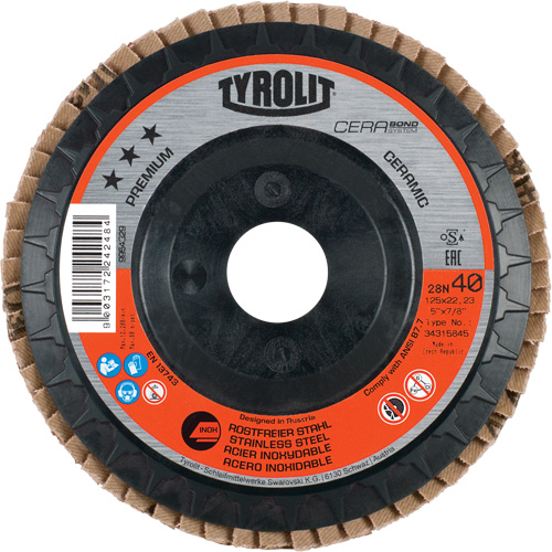 Disque &agrave; lamelles, 4-1/2" x 5/8"-11, Type 27, Grain 40, C&eacute;ramique M & M Nord Ouest Inc