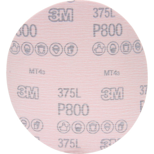 Hookit 375L Film Disc, 6" Dia., P800 Grit, Aluminum Oxide M & M Nord Ouest Inc