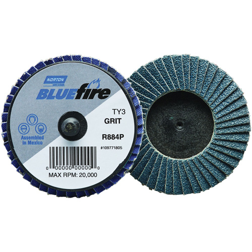 BlueFire&reg; R884P Mini Flap Disc, 2" x Type 27, 40 Grit, Zirconia Alumina M & M Nord Ouest Inc
