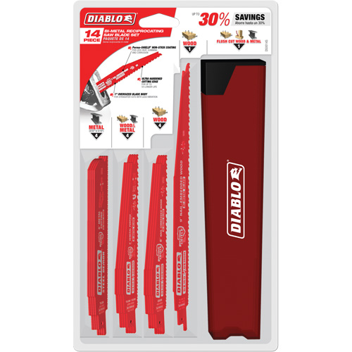 Nail-Embedded Wood & Metal Demo Reciprocating Saw Blade Set M & M Nord Ouest Inc