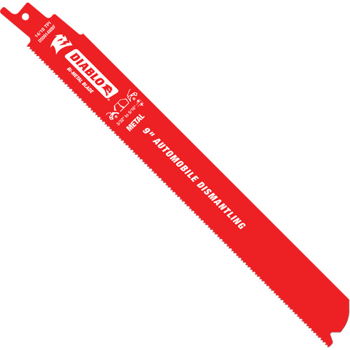 Reciprocating Blade for Auto Dismantling, Bi-Metal, 10-14 TPI, 9" L x 1" W M & M Nord Ouest Inc