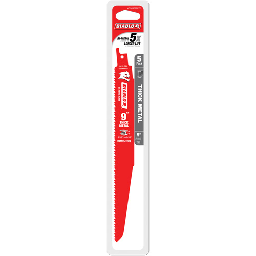 Reciprocating Blade for Thick Metal/Demolition, Bi-Metal, 8-10 TPI, 9" L M & M Nord Ouest Inc