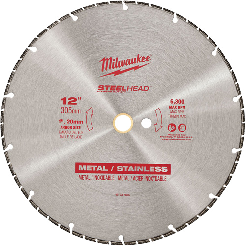 Lame &agrave; tronçonner au diamant Steelhead, 12", Pour M&eacute;tal M & M Nord Ouest Inc