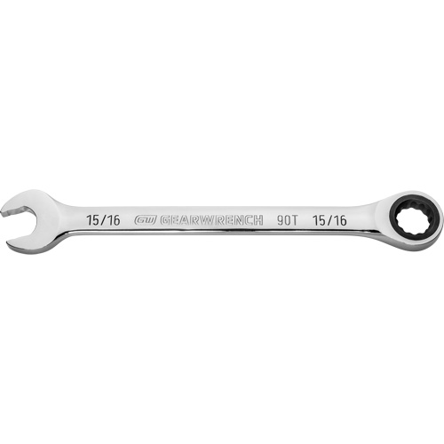 Cl&eacute; mixte &agrave; cliquet 90 dents, 12 pans, 15/16", Fini Chrome M & M Nord Ouest Inc