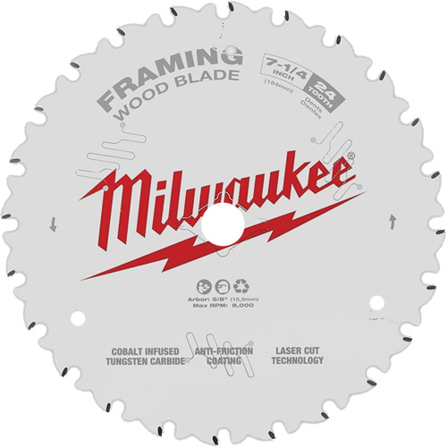 Framing Circular Saw Blade, 7-1/4", 24 Teeth, Wood Use M & M Nord Ouest Inc