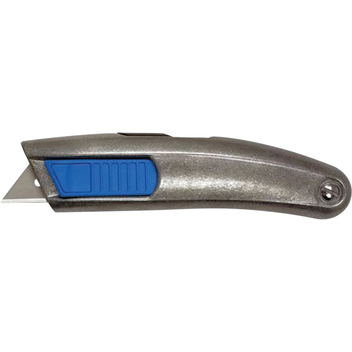 SECUPRO MEGASAFE Unpainted Retractable Knife, 20 mm, Stainless Steel, Heavy-Duty, Aluminum Handle M & M Nord Ouest Inc