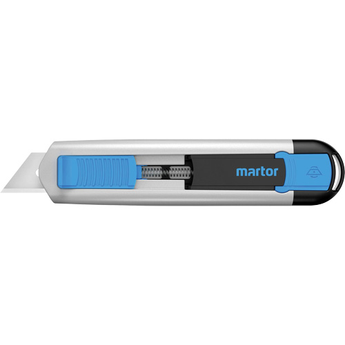 Couteau r&eacute;tractable SECUNORM 525 avec lame trap&eacute;zoidale no 99, 21 mm, Robuste, Prise en Aluminium M & M Nord Ouest Inc