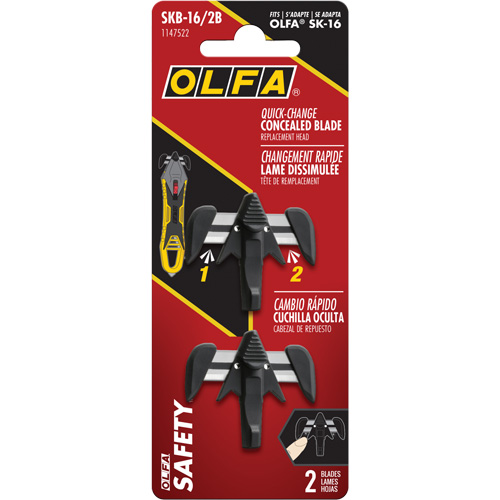 T&ecirc;tes de rechange &agrave; lame dissimul&eacute;e et changement rapide, Style Simple M & M Nord Ouest Inc