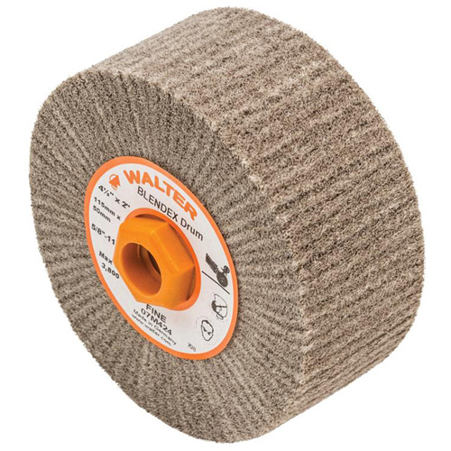 Tambour de conditionnement de surface Blendex, 4-1/2" dia. x 2" la, 5/8"-11 Arbre, Grain Fin M & M Nord Ouest Inc