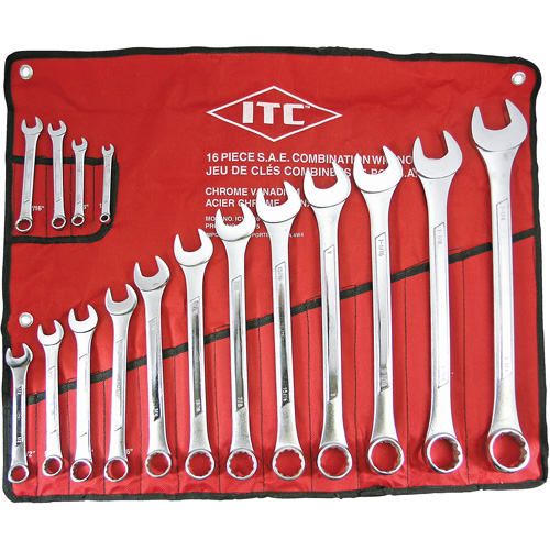 ICW-16 Professional Raised Panel Wrench Set, Combination, 16 Pieces, Imperial M & M Nord Ouest Inc
