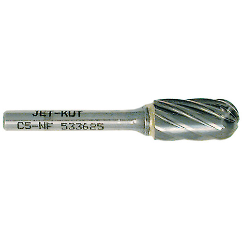 C5-NF JET-KUT&reg; Ball Nose Shape Bur for Aluminum/Non-ferrous Materials, 1/2" Dia. M & M Nord Ouest Inc