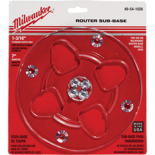 Clear 7" Diameter 1-3/16" Center Hole Sub-Base M & M Nord Ouest Inc