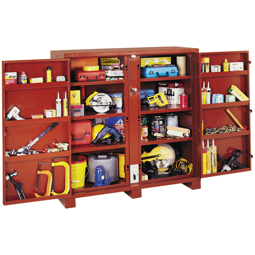 Jobsite Shelf Cabinet, Steel, 58.7 Cubic Feet, Red M & M Nord Ouest Inc