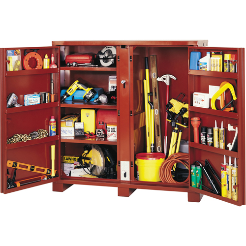 Jobsite Shelf Cabinet, Steel, 47.5 Cubic Feet, Red M & M Nord Ouest Inc