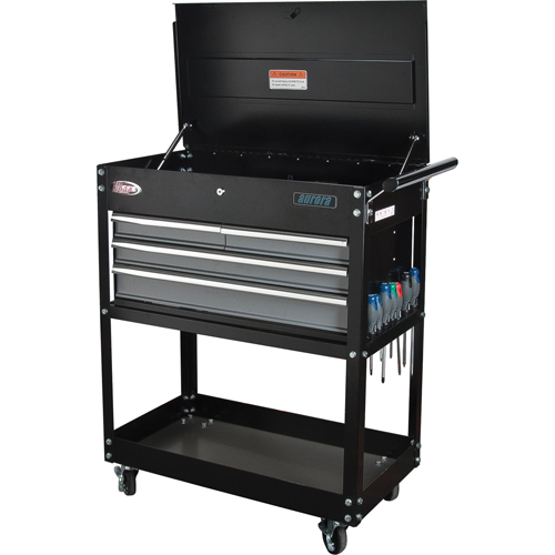 Utility Cart, 4 Drawers, 18" L x 33" W x 39" H, Black M & M Nord Ouest Inc