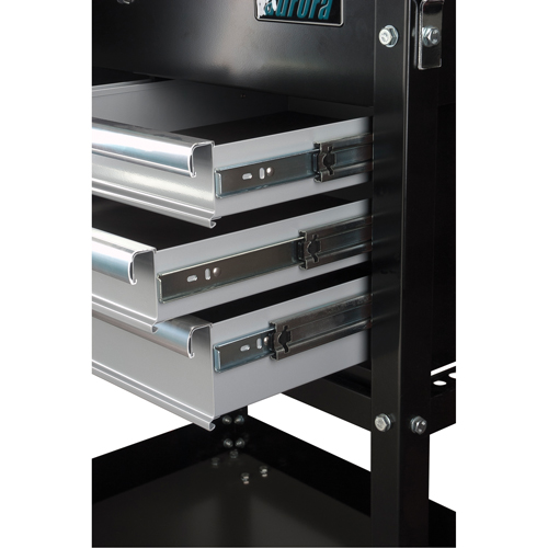Utility Cart, 4 Drawers, 18" L x 33" W x 39" H, Black M & M Nord Ouest Inc
