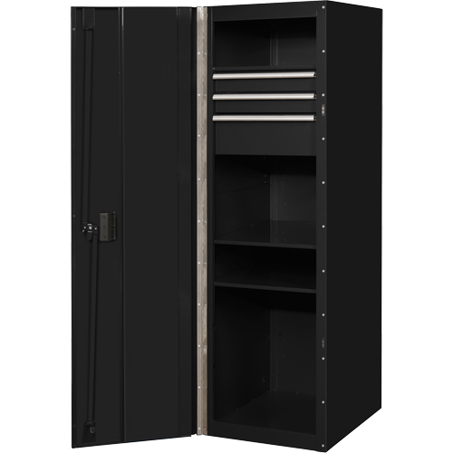 RX Series Side Cabinet, 3 Drawers, 19" W x 25" D x 61" H, Black M & M Nord Ouest Inc