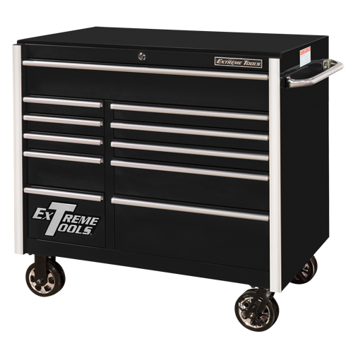 Armoire roulante pour outils s&eacute;rie RX, 11 tiroirs, 41-1/2" la x 25-1/2" p x 40-1/2" h, Noir M & M Nord Ouest Inc