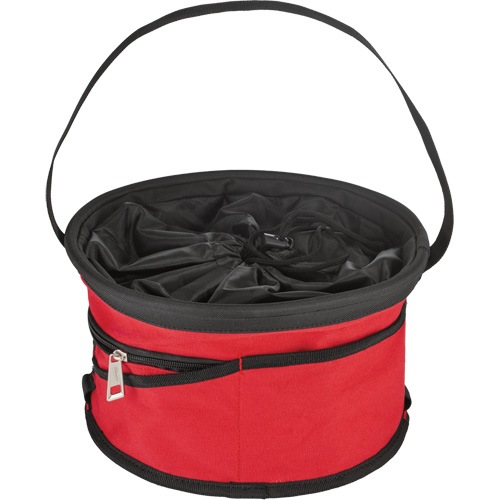 Parachute Organizer Bag, 11-4/5" L x 11-4/5" W x 11" H, Nylon, Black/Red M & M Nord Ouest Inc