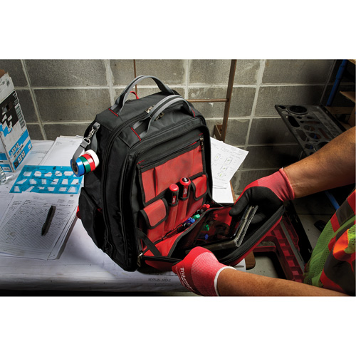 Packout Backpack, 15-3/4" L x 11-4/5" W, Black/Red, Ballistic M & M Nord Ouest Inc