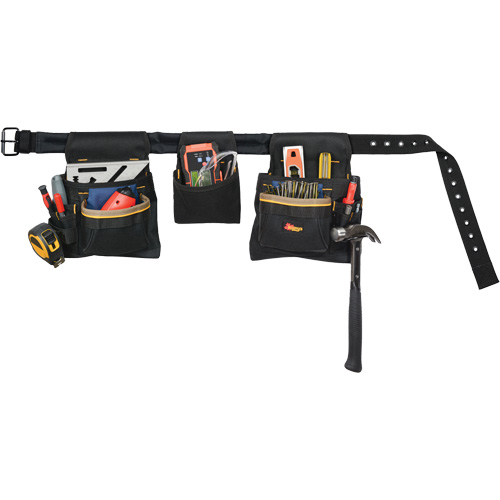 Deluxe Tool Belt Combo, Polyester, Black M & M Nord Ouest Inc