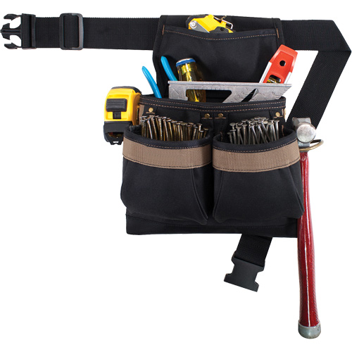 Small Deluxe Tool Belt, Polyester, Black M & M Nord Ouest Inc