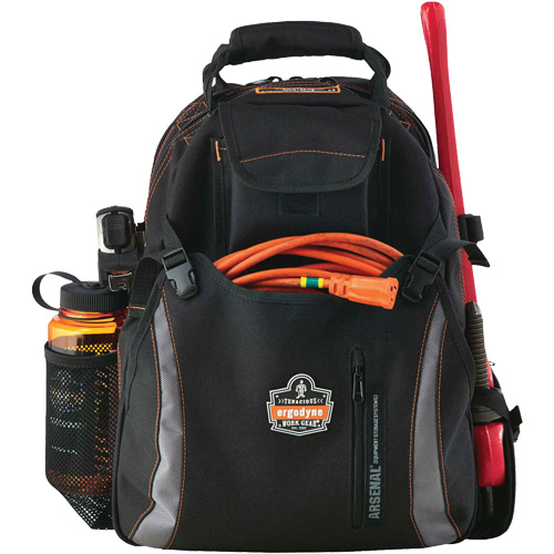 Arsenal&reg; 5843 Tool Backpack, 13-1/2" L x 8-1/2" W, Black, Polyester M & M Nord Ouest Inc