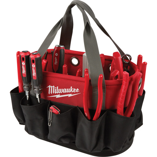Utility Oval Bag, Ballistic Nylon, 24 Pockets, Black/Red M & M Nord Ouest Inc