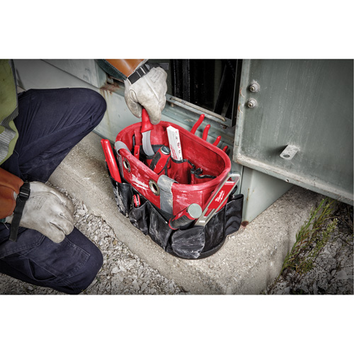Utility Oval Bag, Ballistic Nylon, 24 Pockets, Black/Red M & M Nord Ouest Inc