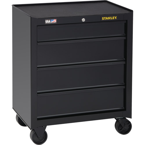 100 Series Rolling Tool Chest, 4 Drawers, 26-1/2" W x 18" D x 32" H, Black M & M Nord Ouest Inc