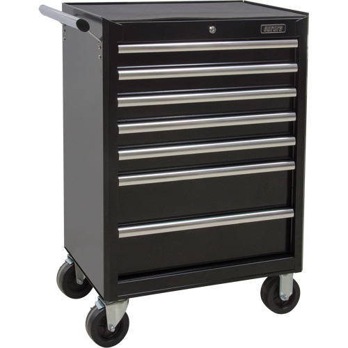 Industrial Tool Cart, 7 Drawers, 27" W x 18-3/4" D x 39" H, Black M & M Nord Ouest Inc