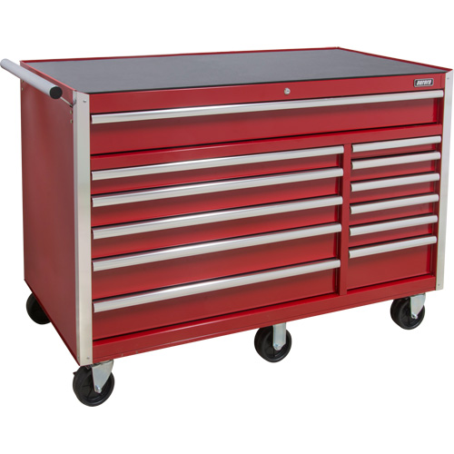 Industrial Tool Cart, 12 Drawers, 56" W x 24-1/2" D x 38-1/8" H, Red M & M Nord Ouest Inc