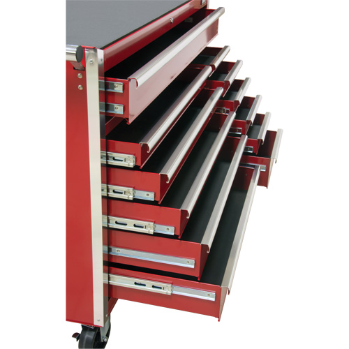 Industrial Tool Cart, 12 Drawers, 56" W x 24-1/2" D x 38-1/8" H, Red M & M Nord Ouest Inc