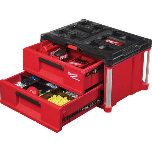 Boîte &agrave; outils avec 2 tiroirs Packout, 16-1/3" x 14-1/3" x 22-1/5", Rouge M & M Nord Ouest Inc