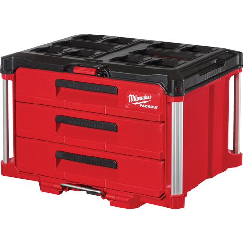 Boîte &agrave; outils avec 3 tiroirs Packout, 16-1/3" x 14-1/3" x 22-1/5", Noir/Rouge M & M Nord Ouest Inc