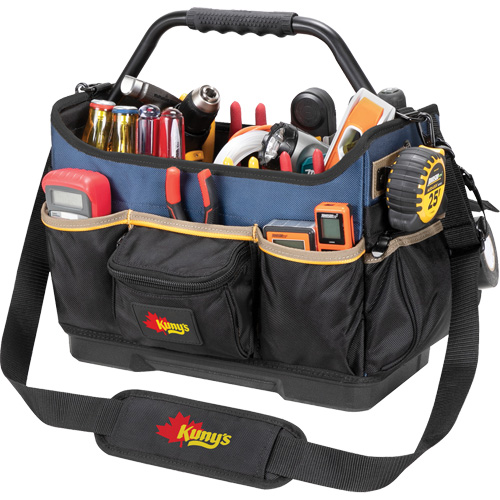 Boîte &agrave; outils ouverte &agrave; base moul&eacute;e, Polyester balistique, 17 pochettes, Noir/Bleu M & M Nord Ouest Inc
