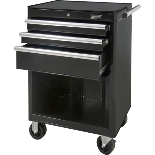 Industrial Tool Cart, 3 Drawers, 29-4/5" W x 21-1/5" D x 38-4/5" H, Black M & M Nord Ouest Inc