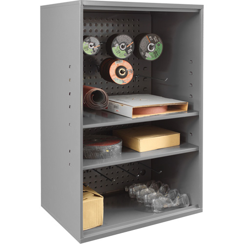 Abrasive Storage Cabinet with Pegboard, Steel, 19-7/8" x 14-1/4" x 32-3/4", Grey M & M Nord Ouest Inc