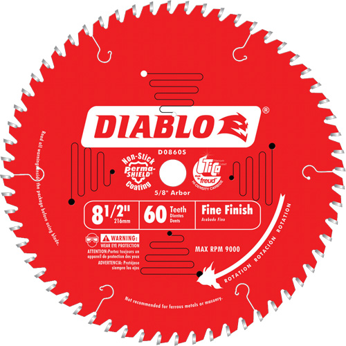 Contractor Saw Blades - Fine Finishing Saw Blades, 8-1/2", 60 Teeth, Wood Use M & M Nord Ouest Inc