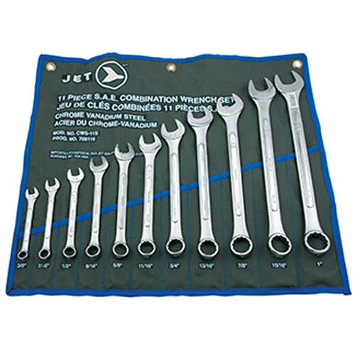 11-Piece SAE Raised Panel Combination Wrench Set, Combination, 11 Pieces, Imperial M & M Nord Ouest Inc