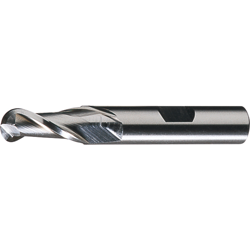 Centre Cutting Ball Nose Single End Finishers, 1/2" Dia., 2 Flutes, Cobalt M & M Nord Ouest Inc