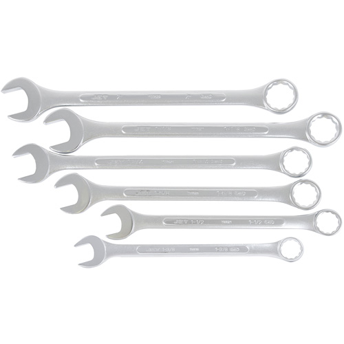 Fully Polished Long Pattern Combination Wrench Set, Combination, 6 Pieces, Imperial M & M Nord Ouest Inc