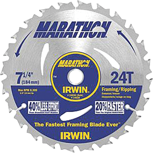 Contractor Saw Blades - Marathon&reg; Saw Blades, 7-1/4", 24 Teeth M & M Nord Ouest Inc
